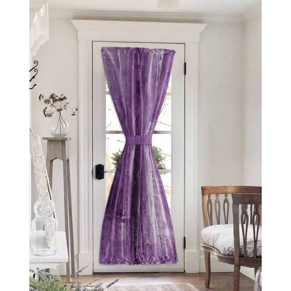 Purple Blackout Curtains French Door Curtains for Door Window, Retro Oil Painting Modern Abstract Art Aesthetics Privacy Drapery for Patio/Sidelight Doors, 1 Panel with Tieback, 54 x 72 Inches