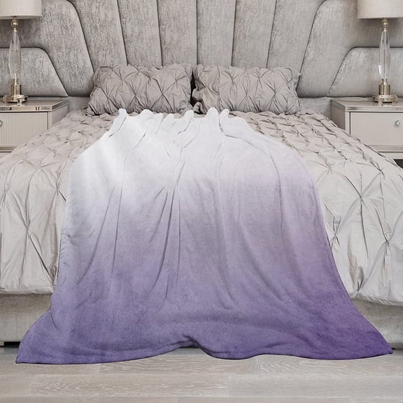 Purple Blanket Throw, Super Soft Tie Dye Purple Fleece Blanket for Couch Bed Sofa Luxurious Warm and Cozy Camping Blanket for Kids/Adults Birthday Gift 60" x 50" All Seasons