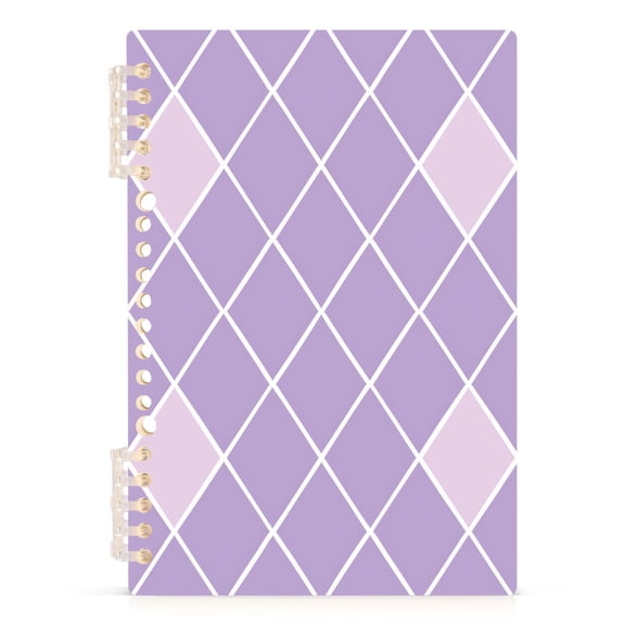 Purple Block Notebooks 1-subject Journal 60 Sheets A5 College Ruled Paper Detachable Ring 8.3"x5.7"