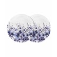 thumbnail image 1 of Purple Blooms Floral Round 13 Inch Placemats Set of 2, Farmhouse Spring Flowers Botanical HeatResistant Non Slip Place Mats for Dining Table, Wipeable Braided Kitchen Table Mats for Housewarming, 1 of 9