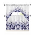 thumbnail image 1 of Purple Blooms Floral Swag Curtains for Living Room/Bedroom Windows, Farmhouse Spring Flowers Botanical Kitchen Curtains and Valances Set 36 Inch Length, Light Filtering Swags Valance Curtain Panels, 1 of 5