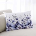 thumbnail image 1 of Purple Blooms Floral Throw Pillow Covers, Farmhouse Spring Flowers Botanical Soft Breathable Pillow Cases with Invisible Zipper for Sleeping, Small Pillowcases for Couch Bed Sofa Chair 16x24 Inches, 1 of 9