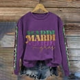 thumbnail image 1 of Purple Blouse for Women Plus Size, Polyester Tshirts Shirts for Women Graphic, Long Sleeve Plus Size Work Clothes, Plus Size Top for Women, Floral Carnival Printed Womens Plus Size Blouse, 1 of 4