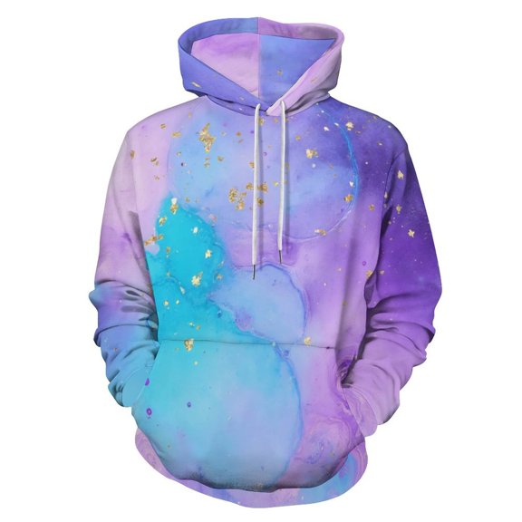 Purple Blue Abstract Gold Glitter 3D Print Hoodie Men Women Autumn Thin Pullover Sweatshirt Vintage Streetwear Tops
