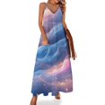 thumbnail image 1 of Purple Blue And Gold Wave Fine Art Sleeveless Dress Summer Dress Woman 2025, 1 of 7