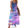 thumbnail image 1 of Purple Blue And Gold Wave Sleeveless Dress Women's Luxury Party Dress Birthday Dresses for Women, 1 of 7