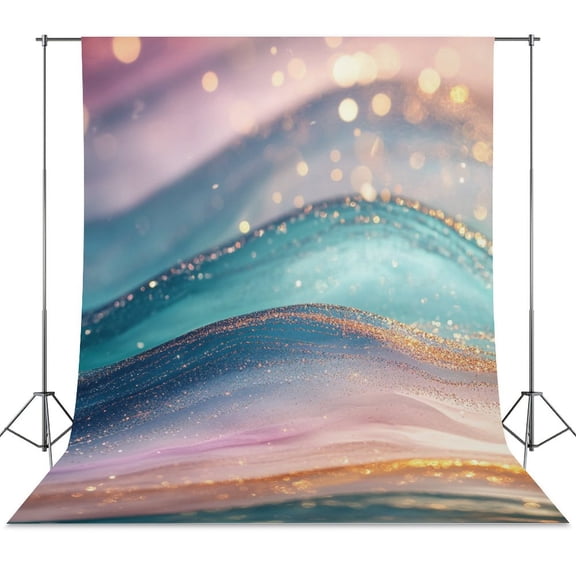 Purple Blue And Gold Wave Spring Backdrop Backdrops for Photography Photo Background Nature Scenery Banner