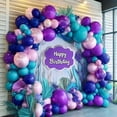 thumbnail image 1 of Purple Blue Balloons Teal Pink Balloon Garland Arch Kit for Birthday Baby Shower Mermaid Stitches Under The Sea Encanto Villain Ocean Luau Party Decorations, 1 of 7