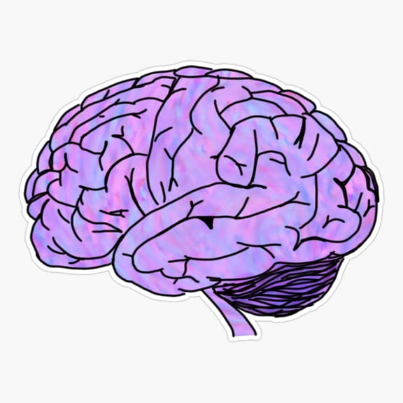 Purple Blue Brain Neuro Art Sticker