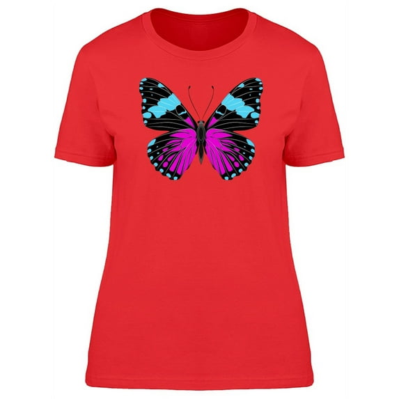 Purple & Blue Butterfly T-Shirt Women -Image by Shutterstock, Female Large