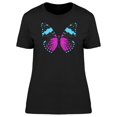 thumbnail image 1 of Purple & Blue Butterfly T-Shirt Women -Image by Shutterstock, Female Large, 1 of 2