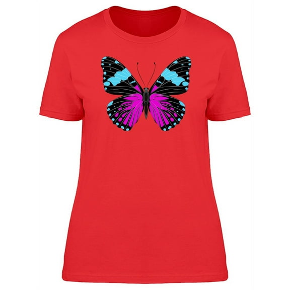 Purple & Blue Butterfly T-Shirt Women -Image by Shutterstock, Female Medium
