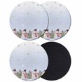 thumbnail image 1 of Purple Blue Christmas Snowman Coasters Set of 4, Absorbent Coasters for Drinks, Winter Xmas Tree Snowflakes Coaster for Desk Coffee Table Protection, Home Decor House Warming Gifts 4", 1 of 8