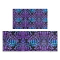 thumbnail image 1 of Purple and Blue Damask Pattern Kitchen Rugs Sets Of 2,Anti Fatigue Kitchen Mat Rugs Non Slip Washable,Decorative Kitchen Floor Mats for Kitchen,Sink,Laundry,17"x30"+17"x47", 1 of 7