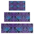 thumbnail image 1 of Purple and Blue Damask Pattern Kitchen Rugs Sets Of 3,Kitchen Runner Rugs Non Skid Washable,Decorative Kitchen Floor Mats for Kitchen,Sink,Laundry,17"x30"+ 17"x47" + 17"x59", 1 of 6
