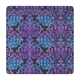 thumbnail image 1 of Purple and Blue Damask Pattern Square Fitted Tablecloth with Elastic Edge,Square Table Cover,Washable Elastic Table Cover for Home Kitchen Party Decor 34in(86cm), 1 of 6