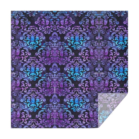 Purple and Blue Damask Pattern Square Tablecloth,Waterproof Square Table Cover,Wipeable Spillproof Washable Table Cover for Home Kitchen Party Decor 60"x60"(152x152cm)