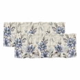 thumbnail image 1 of Purple Blue Flower Curtain Valances for Windows, Kitchen Valance Window Treatments Panel 2 Pack, Farmhouse Botanical Floral Butterfly Rod Pocket Short Curtains for Bathroom Bedroom 42 x 18 Inch, 1 of 8