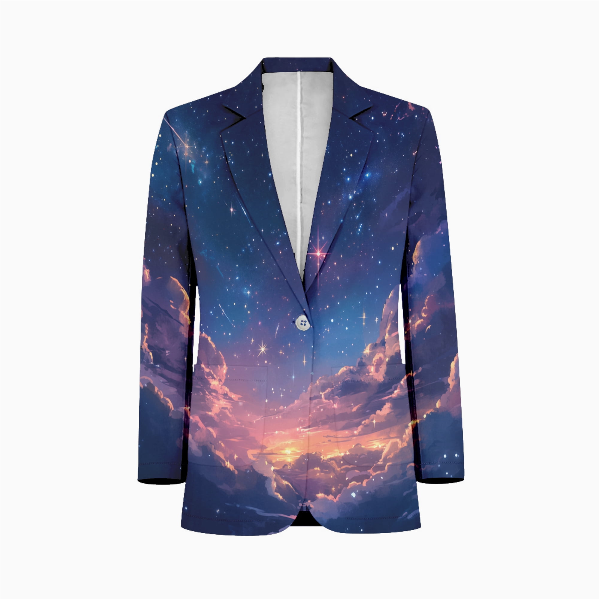 Purple Blue Galaxy Nebula Men Blazers Slim Clothing Summer Jacket Man ...