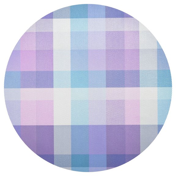 Purple Blue Gardient Plaid Pattern PVC Round Grid Placemat Table Mat 1 Pc 15.4" x 15.4"
