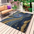 thumbnail image 1 of Purple Blue Golden Marble Outdoor Rug 5x7 Ft, Non Slip Washable Area Rug, Modern Abstract Art Fluid Patio Rugs Carpet Runner, Large Floor Mat for Indoor/Outdoor Deck Porch Camping, 1 of 8