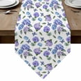 thumbnail image 1 of Purple Blue Hydrangea Table Runner Linen Burlap Table Runner 72 Inches Long Watercolor Butterfly Flowers Dresser Scarves for Kitchen Island Coffee Dining Party Wedding Banquet Holiday Decor 14"x72", 1 of 8