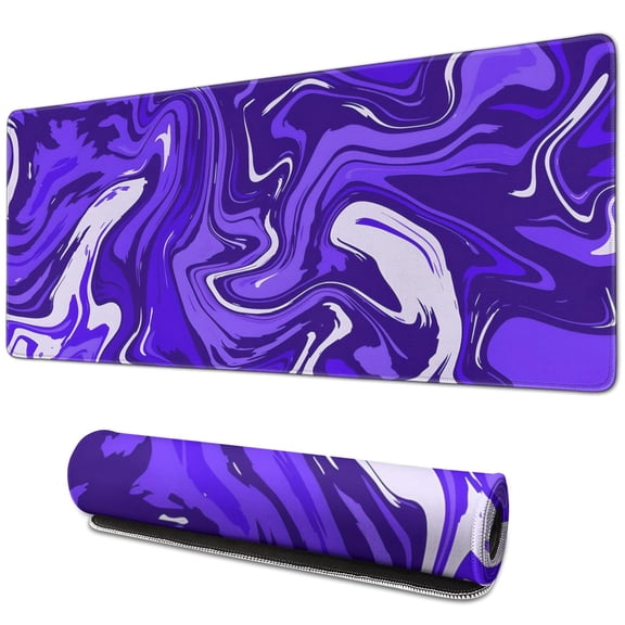 Purple and Blue Lines&nbsp;pad Mousewaterproofno Slip&nbsp;Line Series for Office Home Work GamingmousepadsRubber Base Mousepad with Stitched Edges 31.5x11.8inches