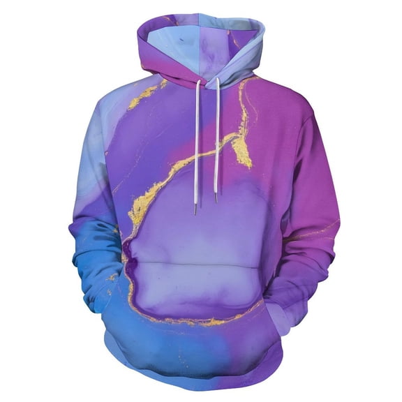 Purple Blue Marble Gold Vein Art 3D Print Hoodie Men Women Autumn Thin Pullover Sweatshirt Vintage Streetwear Tops
