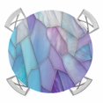 thumbnail image 1 of Purple Blue Marble Round Fitted Tablecloth with Elastic Edge, Waterproof Table Cloth Table Cover for 36"-44" Tables, Modern Abstract Art Marble Crack Tablecloths for Dining Picnic Indoor Outdoor, 1 of 9