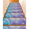 thumbnail image 1 of Purple Blue Marble Stair Treads Non Slip Indoor for Wooden Steps, Modern Abstract Art Marble Crack 4 Pcs Stair Mats for Elders Dogs, 8 x 30 Inch Carpet Treads Runner Rugs for Staircase, 1 of 7