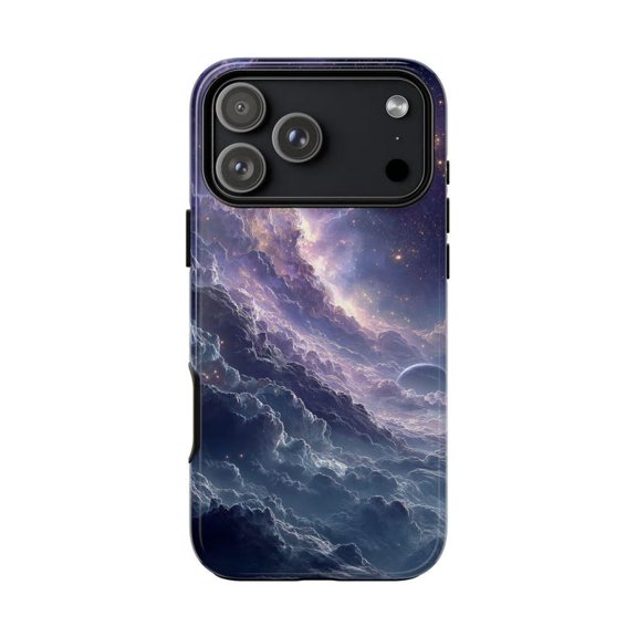 Purple Blue Nebula Planet Cosmic Cloud iPhone Case 17 to 11 Pro Max