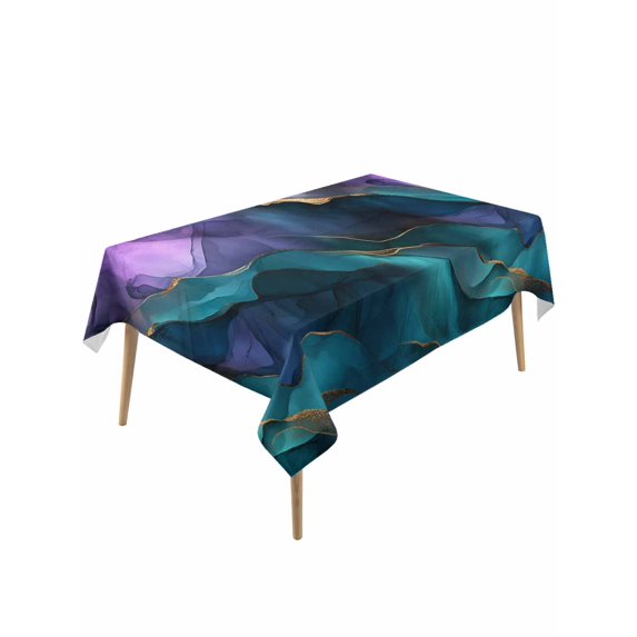 Purple Blue Ombre Table Cloth, Waterproof Tablecloth for Rectangle Tables, Modern Luxury Abstract Marble Texture Reusable Washable Fabric Table Cover for Restaurant Kitchen Dining Tables 60"x120"