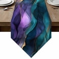 thumbnail image 1 of Purple Blue Ombre Table Runner Linen Burlap Table Runner 70 Inches Long Modern Luxury Abstract Marble Texture Dresser Scarves for Kitchen Island Coffee Dining Party Wedding Holiday Decor 13"x70", 1 of 8