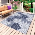 thumbnail image 1 of Purple Blue Palm Leaves Outdoor Rug for Patio/Deck/Porch, Non-Slip Large Area Rug 4 x 6 Ft, Summer Tropical Botanical Farmhouse Indoor Outdoor Rugs Washable Area Rugs, Camping Rug Carpet Runner, 1 of 8