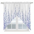 thumbnail image 1 of Purple Blue Polka Dots Swag Valances for Windows, Kitchen Curtains 36 Inch Length 2 Panels Set, Watercolor Abstract Art Short Curtains for Small Windows Rod Pocket Cafe Curtains Drapes 28"x36", 1 of 8