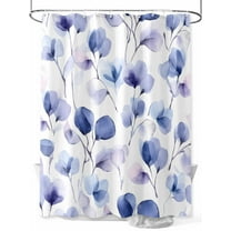 Purple Blue Shower Curtain, Pansy Watercolor Gradient Flowers Botanical Waterproof Shower Curtain Set with 12 Hooks Lightweight Washable Fabric Shower Curtains for Bathroom 36x72 Inches