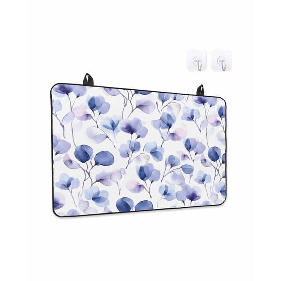 Purple Blue Stove Top Covers for Electric Stove, 28'x20'' Pansy Watercolor Gradient Flowers Botanical Glass Ceramic Stove Cover Foldable Rubber Mat Heat Resistant Cooktop Protector for Kitchen