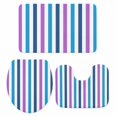 thumbnail image 1 of Purple Blue Stripes Bathroom Rugs Set Minimalist Abstract Vertical Striped Non Slip Absorbent Soft Bath Mats 3 Piece Set with Bathroom Rug, U-Shaped Floor Mat, Toilet Seat Cover Large Size, 1 of 9