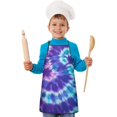 thumbnail image 1 of Purple Blue Tie Dye Pattern Kids Aprons for Girls and Boys,Adjustable Neck Strap Toddler Aprons for Kids Cooking Baking, 1 of 6