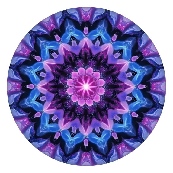 Purple Blue Tie Dye Pattern Round Fitted Tablecloth with Elastic Edge,Dining Table Cover Waterproof,Outdoor Round Tablecloth for Camping,Dining,Indoor and Outdoor