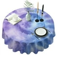 thumbnail image 1 of Purple Blue Tie Dye Pattern Round Tablecloth 60"x60",Wrinkle Wipeable Table Cloth for Kitchen Dining Room Picnic Patio Party, 1 of 6
