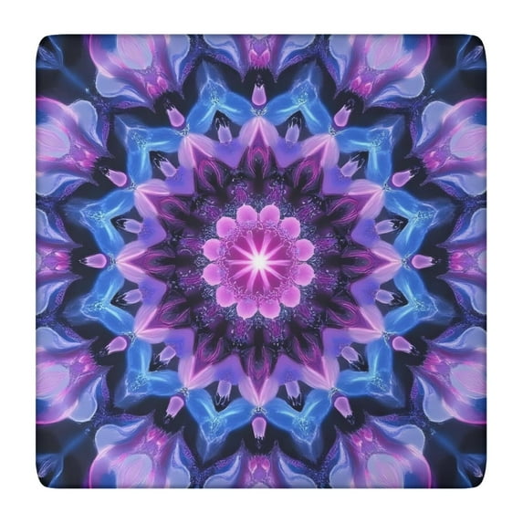 Purple Blue Tie Dye Pattern Square Fitted Tablecloth with Elastic Edge,Square Table Cover,Washable Elastic Table Cover for Home Kitchen Party Decor 36"x36"