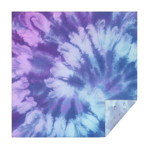Purple Blue Tie Dye Pattern Square Tablecloth,Waterproof Square Table Cover,Wipeable Spillproof Washable Table Cover for Home Kitchen Party Decor 52"x52"(132x132cm)