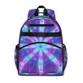 thumbnail image 1 of Purple Blue Tie Dye Spiral Pattern Backpack for School,Cute School Bag,Schoolbag with Adjustable Shoulder Straps & Padded Back,15.25"x11.5"x5.25", 1 of 5