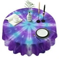 thumbnail image 1 of Purple Blue Tie Dye Spiral Pattern Round Tablecloth 60"x60",Wrinkle Wipeable Table Cloth for Kitchen Dining Room Picnic Patio Party, 1 of 6