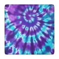 thumbnail image 1 of Purple Blue Tie Dye Spiral Pattern Square Fitted Tablecloth with Elastic Edge,Square Table Cover,Washable Elastic Table Cover for Home Kitchen Party Decor 34"x34", 1 of 6