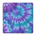thumbnail image 1 of Purple Blue Tie Dye Spiral Pattern Square Fitted Tablecloth with Elastic Edge,Square Table Cover,Washable Elastic Table Cover for Home Kitchen Party Decor 34"x34", 1 of 6