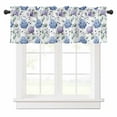 thumbnail image 1 of Purple Blue Valances for Windows Hydrangea Floral Fruit Eucalyptus Leaves Country Rod Pocket Curtain Valance Window Treatment Short Curtains for Kitchen Living Room, 60"x18", 1 of 5