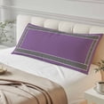 thumbnail image 1 of Purple Body Pillow Cover, Pillowcase Protectors with Zipper, Breathable Decorative Throw Pillow Case Cover, Black Modern Geometric Abstract Art Aesthetics Pillow Shams for Couch Sofa 20x60Inch, 1 of 8