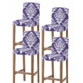 thumbnail image 1 of Purple Boho Bar Stool Covers Set of 4, Vintage Classic Bohemia Flower Textured Stretch Washable Bar Chair Covers with Backs, Removable Pub Counter Height Chair Cover for Kitchen Dining Room Cafe, 1 of 7